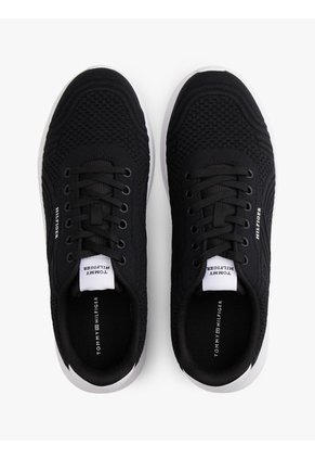 Tenis Negro De Punto Ligero Con Logo Tommy Hilfiger