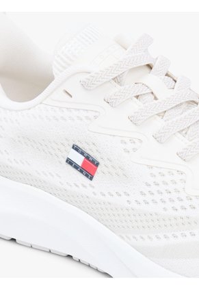 Tenis Blanco En Punto Jacquard Con Logo Tommy Hilfiger