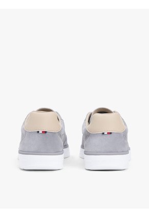 Tenis Gris De Ante Con Logo En Relieve Tommy Hilfiger