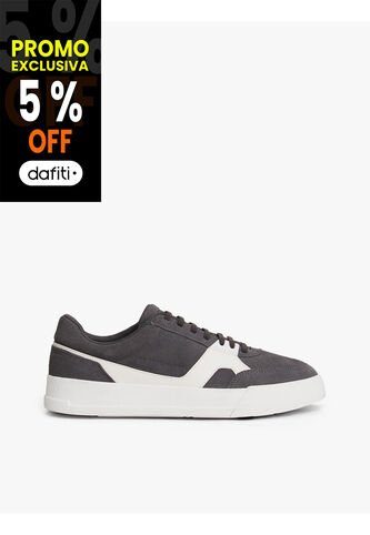 Tenis Gris Con Mezcla De Texturas Tommy Hilfiger Tommy Hilfiger