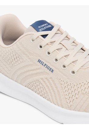 Tenis Beige De Punto Ligero Con Logo Tommy Hilfiger