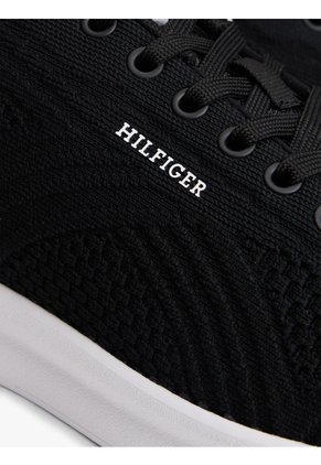 Tenis Negro De Punto Ligero Con Logo Tommy Hilfiger