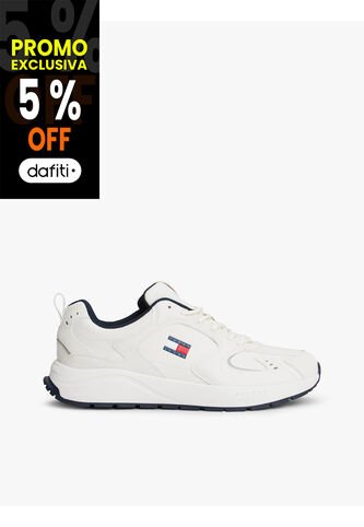 Tenis Blanco De Running Con Suela Dentada Tommy Hilfiger Tommy Hilfiger