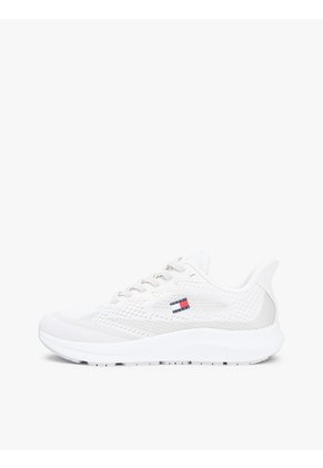 Tenis Blanco En Punto Jacquard Con Logo Tommy Hilfiger