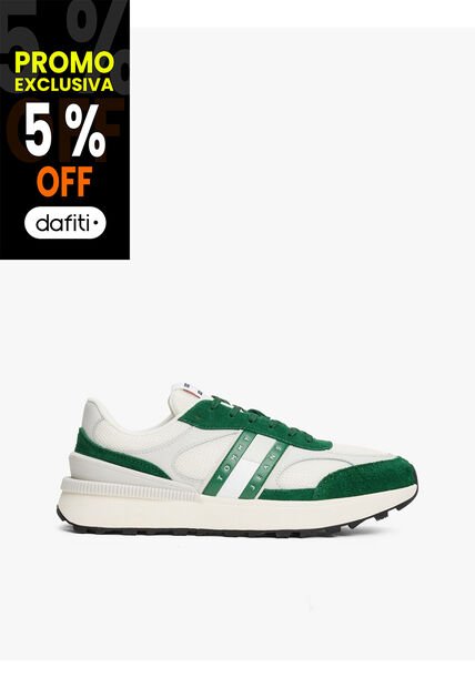 Tenis Verde Color Block Estilo Running Tommy Hilfiger