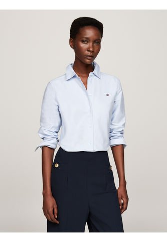 Camisa Celeste De Corte Regular Con Logo Bordado Tommy Hilfiger Tommy Hilfiger