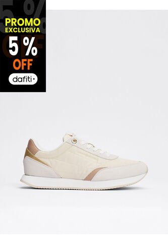 Tenis Beige Con Paneles Mixtos Tommy Hilfiger Tommy Hilfiger