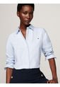 Camisa Celeste De Corte Regular Con Logo Bordado Tommy Hilfiger de Tommy Hilfiger