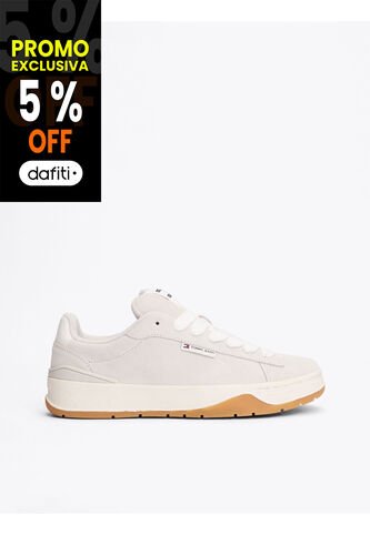 Tenis Gris De Ante Con Cordones Tommy Hilfiger Tommy Hilfiger
