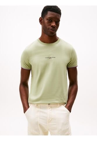 Camiseta Verde De Punto Con Corte Slim Tommy Hilfiger Tommy Hilfiger