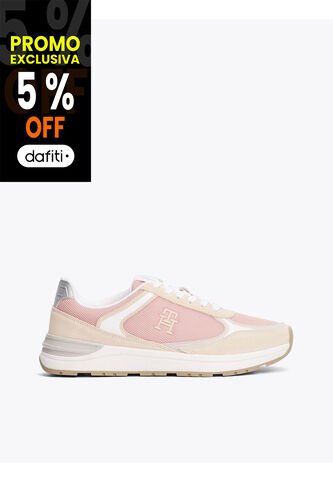 Tenis Rosa Con Mezcla De Texturas Tommy Hilfiger Tommy Hilfiger