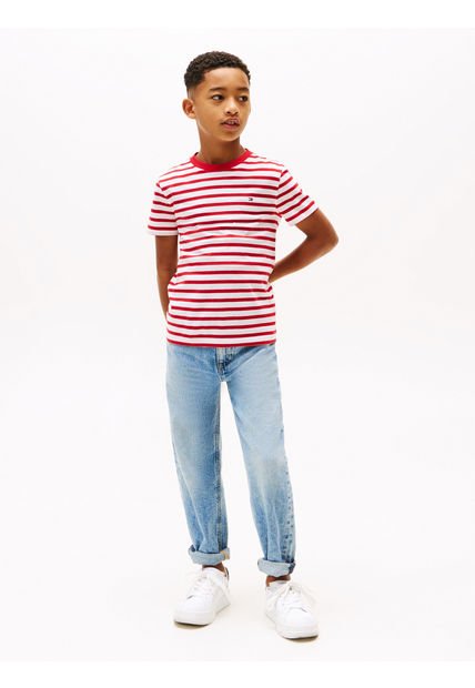 Camiseta Roja Essential De Cuello Redondo Tommy Hilfiger