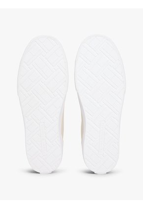 Tenis Beige De Diseño Bajo En Lona Tommy Hilfiger