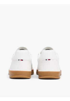 Tenis Blanco De Cuero Con Logo Metalizado Tommy Hilfiger