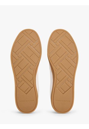 Tenis Blanco De Cuero Con Logo Metalizado Tommy Hilfiger