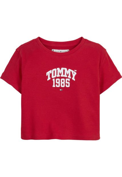 Camiseta Universitaria De Punto Elástico Para Niña Tommy Hilfiger