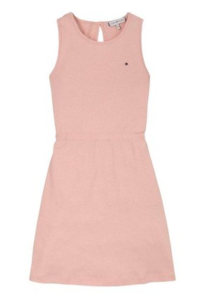 Vestido Rosa Sin Mangas En Mezcla De Lino Tommy Hilfiger