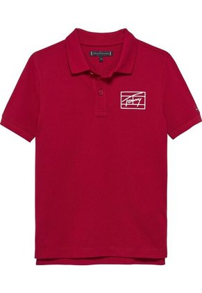 Polo Rojo Varsity Con Logo Gráfico Tommy Hilfiger