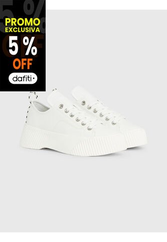 Tenis Blanco De Cuero Con Plataforma Tommy Hilfiger Tommy Hilfiger