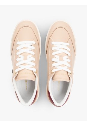 Tenis Beige De Cuero Con Suela Cupsole Tommy Hilfiger
