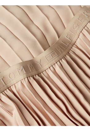 Falda Beige Midi Plisada Para Mujer Tommy Hilfiger