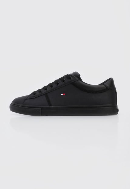 Tenis Lifestyle Negro Tommy Hilfiger Iconic Leather Vulc Punched