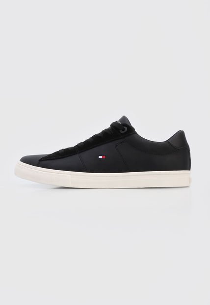 Tenis Lifestyle Negro-Marfil Tommy Hilfiger Basic Leather