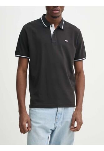 Polo Negro De Corte Regular Con Logo Tommy Jeans Tommy Hilfiger