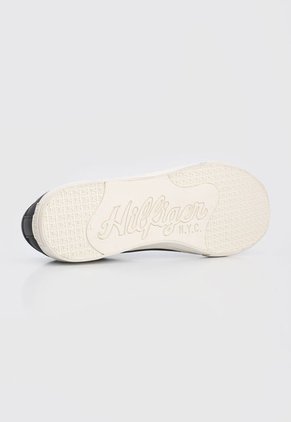 Tenis Lifestyle Negro-Marfil Tommy Hilfiger Basic Leather