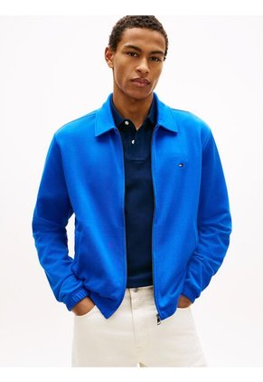 Chaqueta Azul De Felpa Con Logo Bordado Tommy Hilfiger