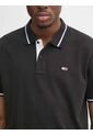 Polo Negro De Corte Regular Con Logo Tommy Jeans de Tommy Hilfiger