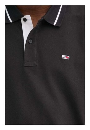Polo Negro De Corte Regular Con Logo Tommy Jeans