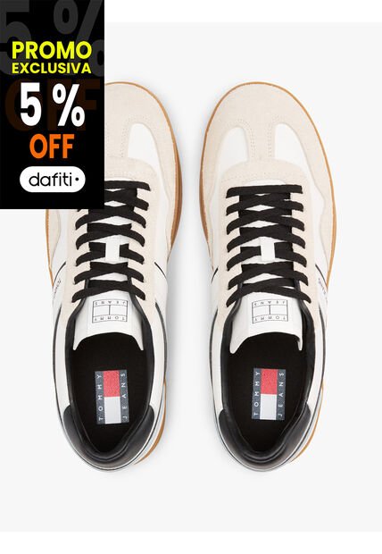 Tenis Blanco The Greenwich De Texturas Mixtas Tommy Hilfiger