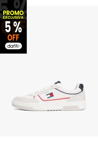Tenis Negro De Cuero Con Suela Cupsole Tommy Hilfiger Tommy Hilfiger