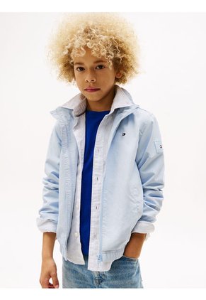 Rompe Celeste Viento Con Capota Y Parche Del Logo Tommy Hilfiger