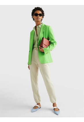 Americana De Traje Con Botonadura Sencilla Mujer Verde Tommy Hilfiger