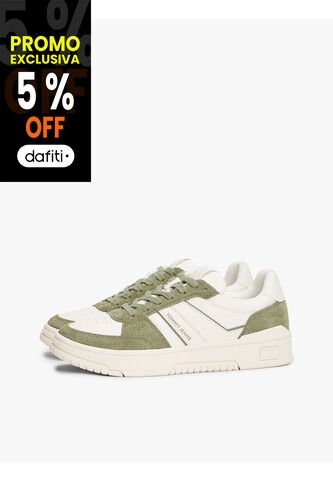 Tenis Verde De Mezcla De Ante Y Suela Cupsole Tommy Hilfiger Tommy Hilfiger
