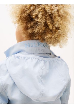 Rompe Celeste Viento Con Capota Y Parche Del Logo Tommy Hilfiger