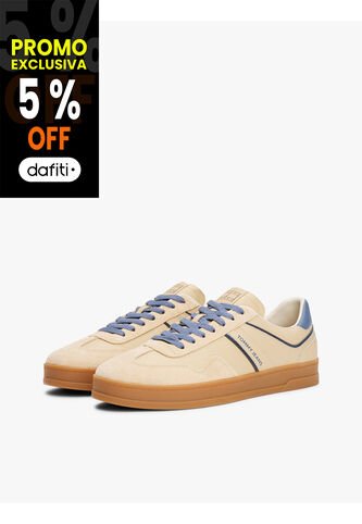 Tenis Beige The Greenwich De Texturas Mixtas Tommy Hilfiger Tommy Hilfiger