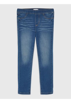 Leggings De Niño Adaptive Estilo Vaquero Beige Tommy Hilfiger