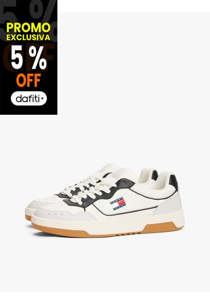 Tenis Blanco De Cuero Con Suela Cupsole Tommy Hilfiger