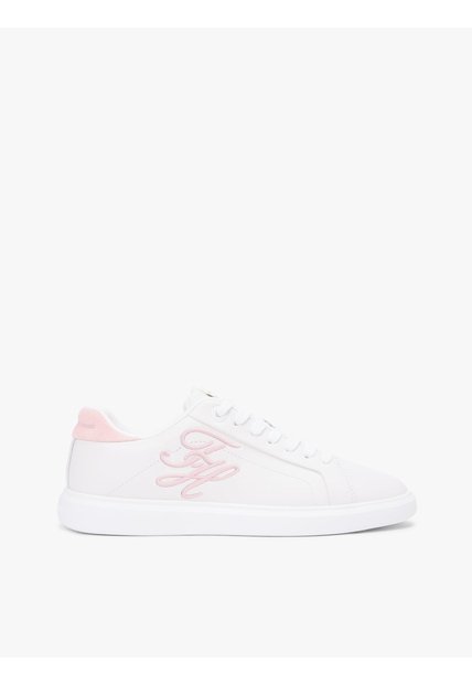 Tenis Blanco De Cuero Con Logo Bordado Tommy Hilfiger