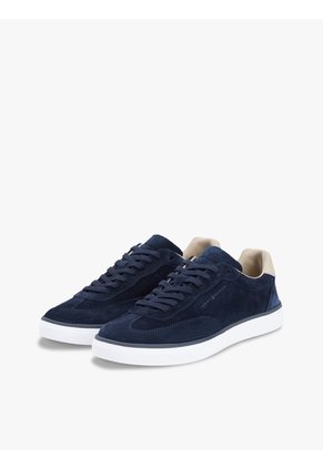 Tenis Azul Marino De Ante Con Logo En Relieve Tommy Hilfiger