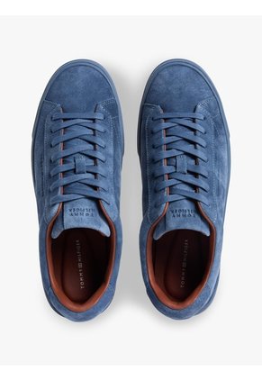 Tenis Azul De Ante Con Logo En Bajo Relieve Tommy Hilfiger