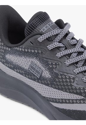 Tenis Negro En Punto Jacquard Con Logo Tommy Hilfiger
