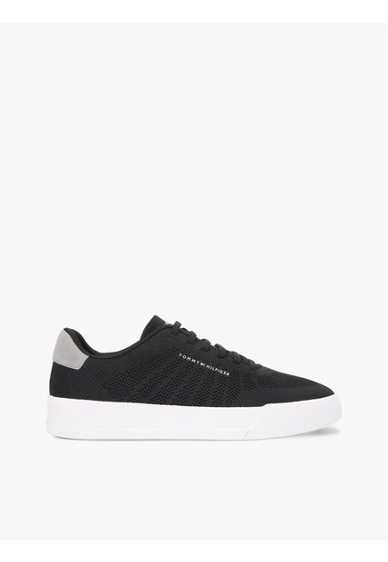 Tenis Negro De Punto Con Logo Tommy Hilfiger