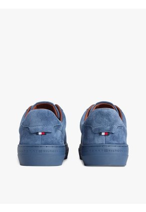 Tenis Azul De Ante Con Logo En Bajo Relieve Tommy Hilfiger