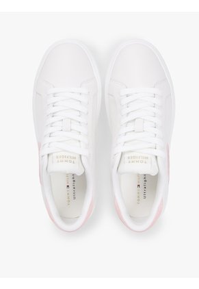 Tenis Blanco De Cuero Con Logo Bordado Tommy Hilfiger