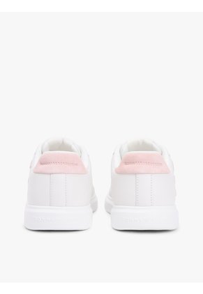 Tenis Blanco De Cuero Con Logo Bordado Tommy Hilfiger