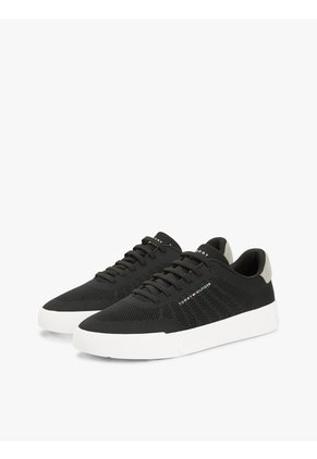 Tenis Negro De Punto Con Logo Tommy Hilfiger